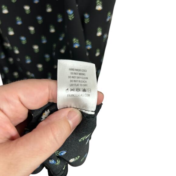 Minimalist romantic slip dress Blue Rain black daisy print soft girl size M - Picture 7 of 7